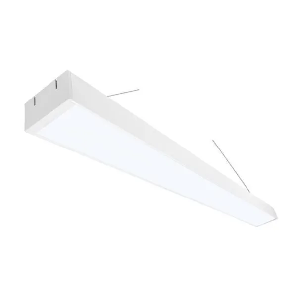 Lampara led, blanco neutro, 48 Watts, óptica 120°, rectangular suspender, aluminio acabado blanco  policarbonato lechoso, incluye soportes para su colgado, 85-265Vca, protección IP20