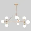 Lampara colgante Miro en color oro y cristal opalino