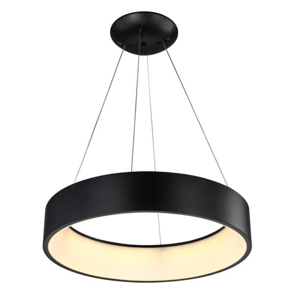 Lampara colgante  de led integrado acabado en color negro mate