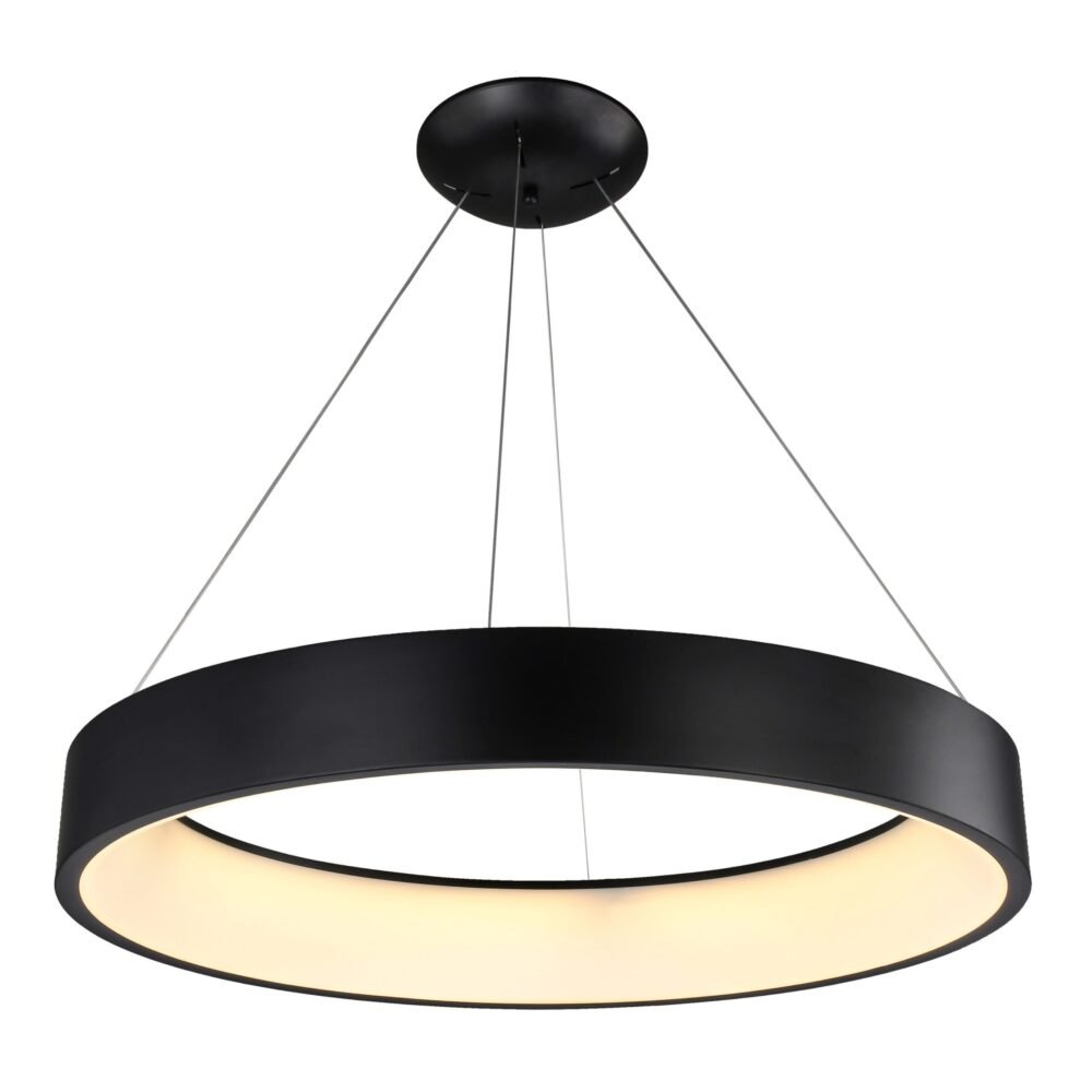 Lampara colgante  de led integrado acabado en color negro mate