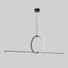 Lampara colgante led integrado en cuerpo de aluminio hierro y acrílico en acabado negro