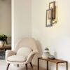 Lampara arbotante led integrado cuerpo de aluminio hierro y acrílico en acabado en oro negro y café