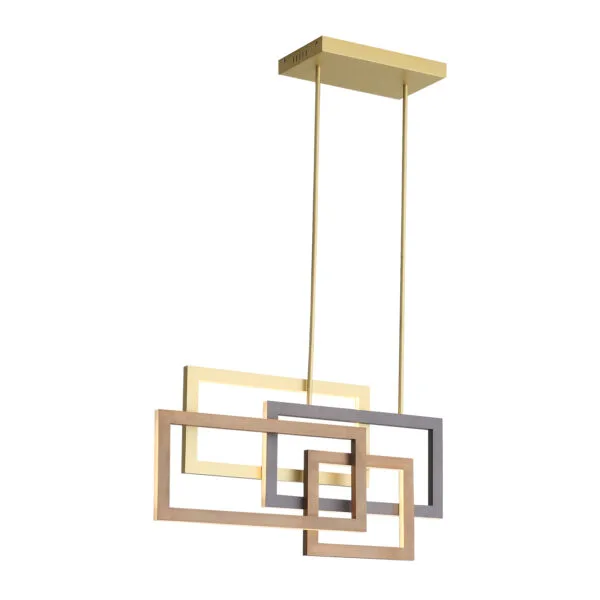 Lámpara colgante 4 leds integrado cuerpo de aluminio hierro y acrílico Sommer Q21675-GD