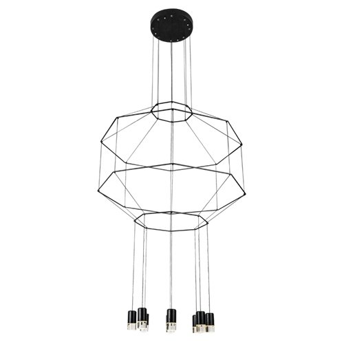 Q27888-BK-550x550px.jpg Lampara colgante led integrado con 8 luces acabado en color negro
