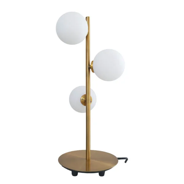 Q31263-GD-550x550px.jpg Lámpara para mesa 3 luces de metal color oro antiguo y cristal opalino blanco SONNE Q31263-GDA