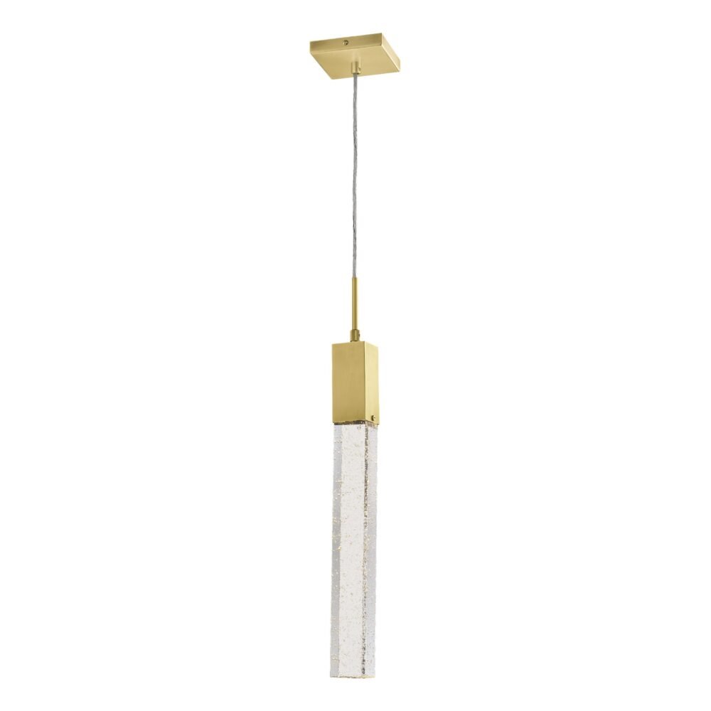 Lámpara colgante 1 luz led de aluminio y cristal claro Soho Q33021