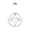 Lampara colgante de led integrado 6 aros de led acabado en color oro rosa