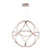 Lampara colgante de led integrado 6 aros de led acabado en color oro rosa