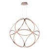 Lampara colgante de led integrado 6 aros de led acabado en color oro rosa