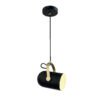 Lámpara colgante 1 luz de metal tipo reflector en color negro Pixel Q60665-BK