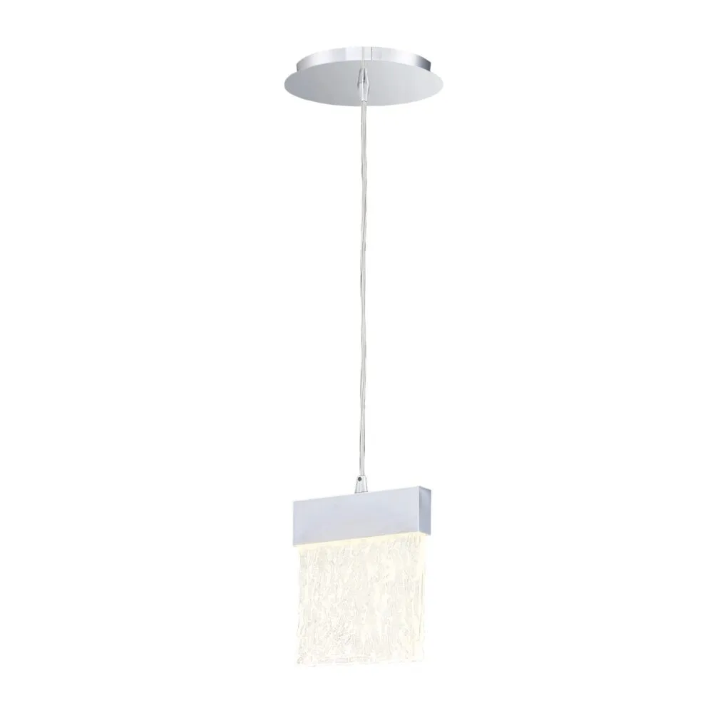 Lámpara colgante 1 luz led integrado con cuerpo de cristal Ice Q68271-CH