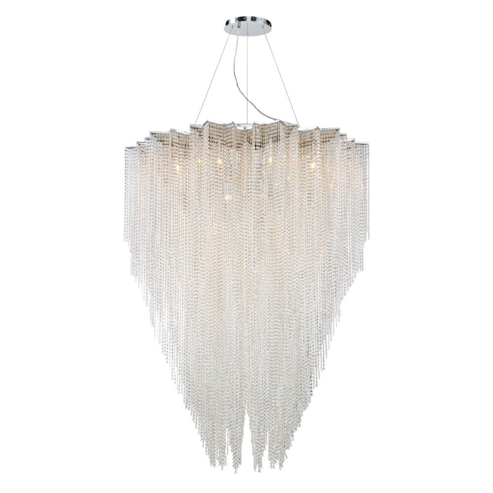 Lampara Cascada colgante decorativa cuerpo de cristal biselado
