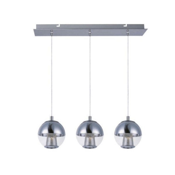 Lampara Colgante Cromo Pulido 3 luces LED