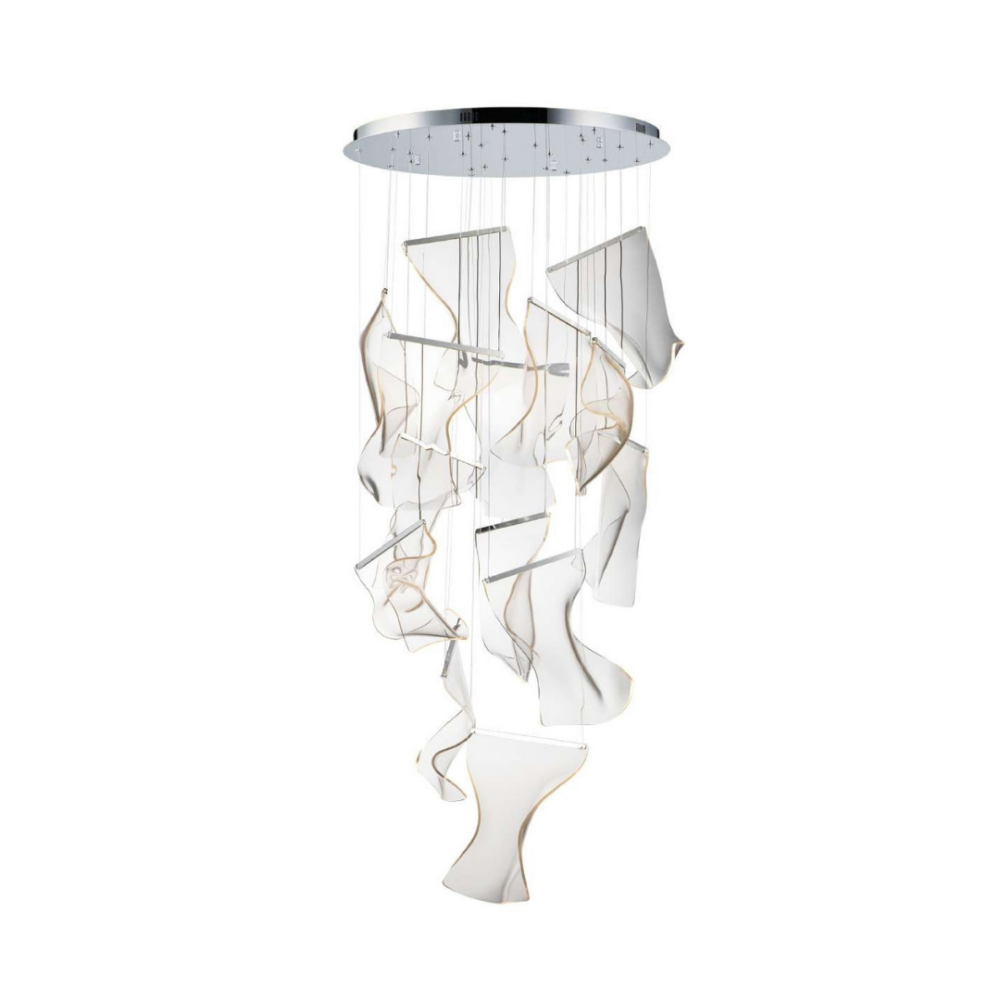 Lámpara colgante 14 luces led de acero y acrílico Rinkle E24877-133PC