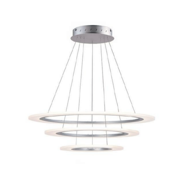 Lámpara colgante 3 aros led de metal en acabado plata mate Saturn E22656-11MS