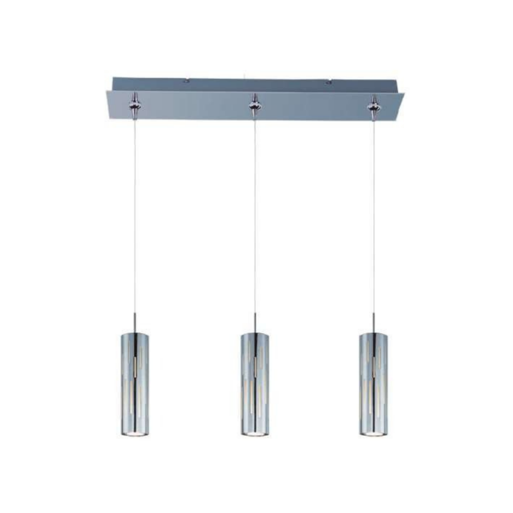 Lámpara colgante 3 luces led tipo cilindro de cristal frosteado Scope E94851-90PC