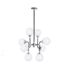 Lámpara colgante 8 luces de Acero y vidrio opalino blanco Atom 24725WTBKPN