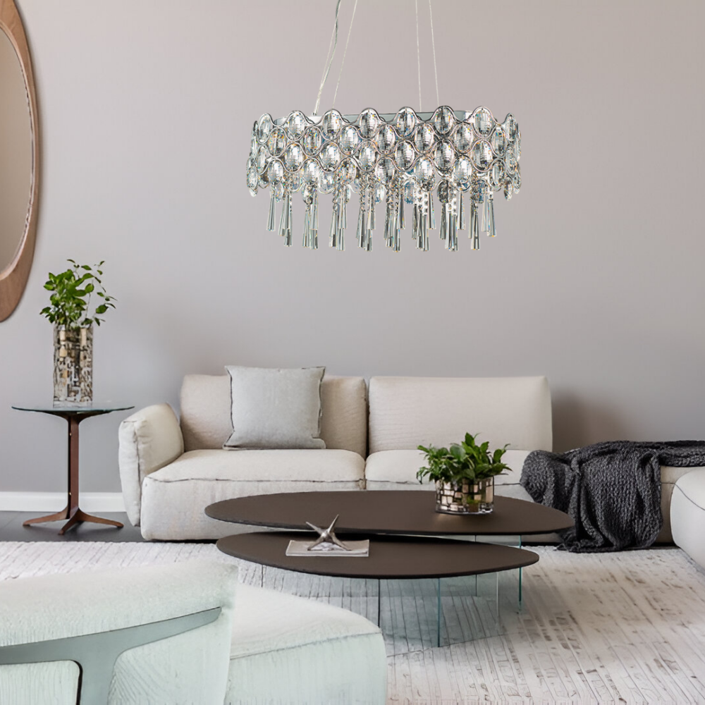 Lámpara colgante 19 luces Cromo Pulido y Cristal Biselado Jewel 39926BCPC
