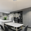 Lampara colgante LED moderno a control remoto con dimer de intensidad y temperatura de color mas 3 cambios de Luz Altura Regulable 176w ARIA