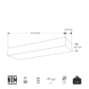 Lámpara para pared decorativa rectangular con base E14 (sin foco) de concreto y yeso.