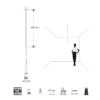 Lámpara led para suspender en techo 60 cm de largo de aluminio acabado negro ILU9081BCOL60