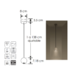 Lámpara colgante esferico de sobreponer en techo de concreto acabado gris ILUCONCRE4.5W07