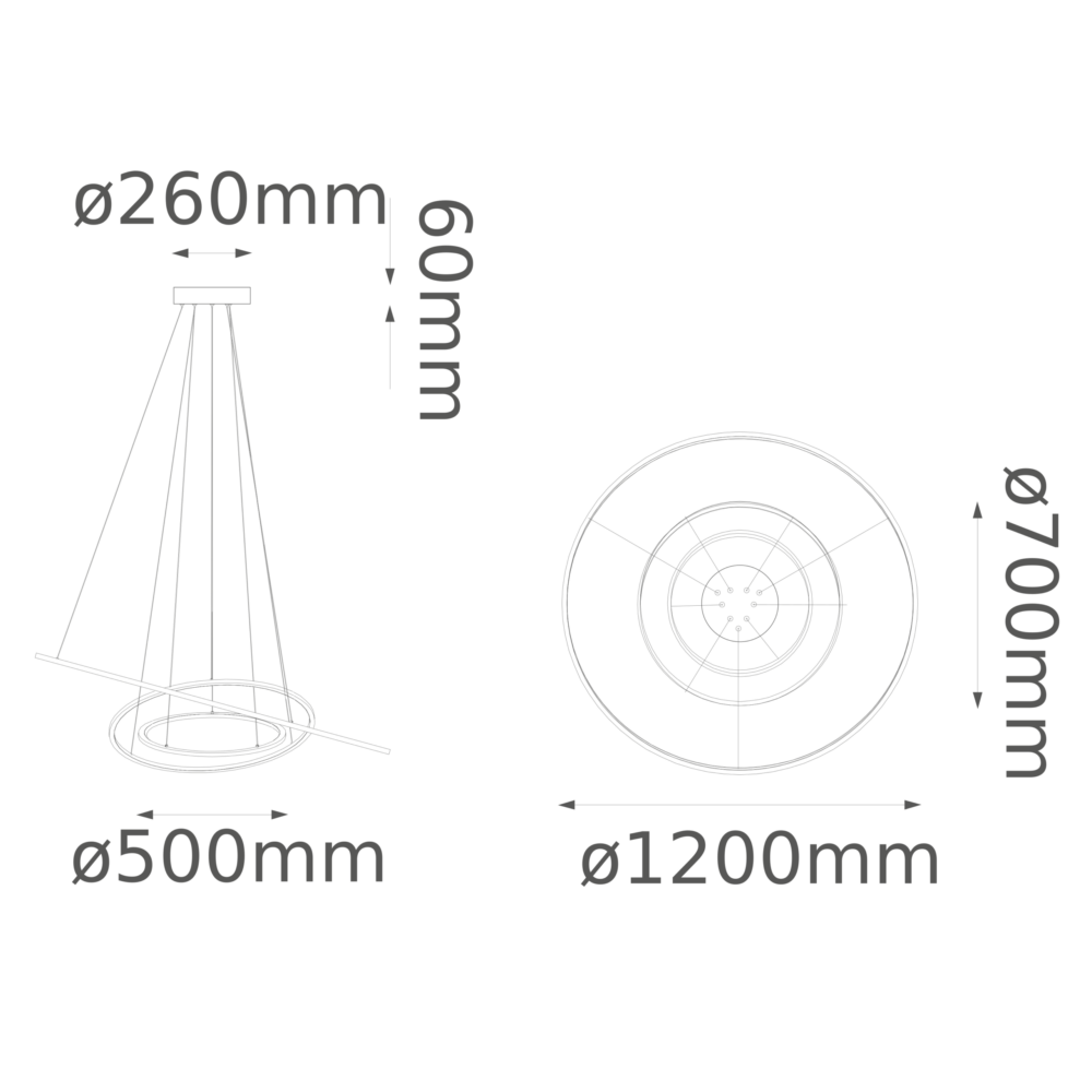 Lampara-colgantye-Kreis-3-Aros-medida Lámpara colgante 3 aros led de altura ajustable de acero y pantalla de acrílico Kreis Q24483