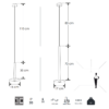 Lampara-suspendida-ILU9081BCOL37-ILU9081BCOL72-medidas Lámpara led para suspender en techo blanco cálido de aluminio acabado negro