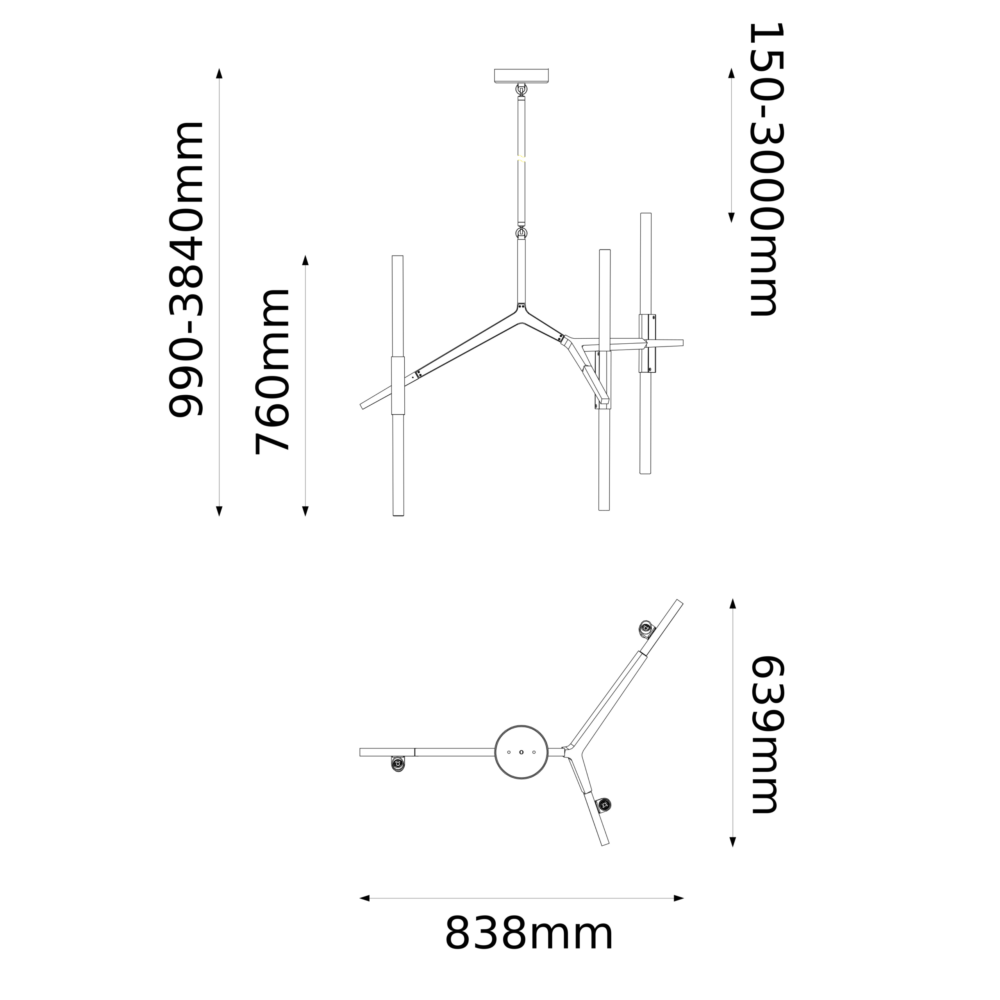 Lampara colgante 6 luces led de metal y cristal Milan Q39745