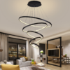 Lámpara colgante 5 aros led a control remoto con dimer de intensidad y temperatura de color mas 3 cambios de Luz Altura Regulable 240w Sphera