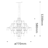 Lámpara colgante 66 luces led integrados de aluminio y acrílico Tolouse Q48185