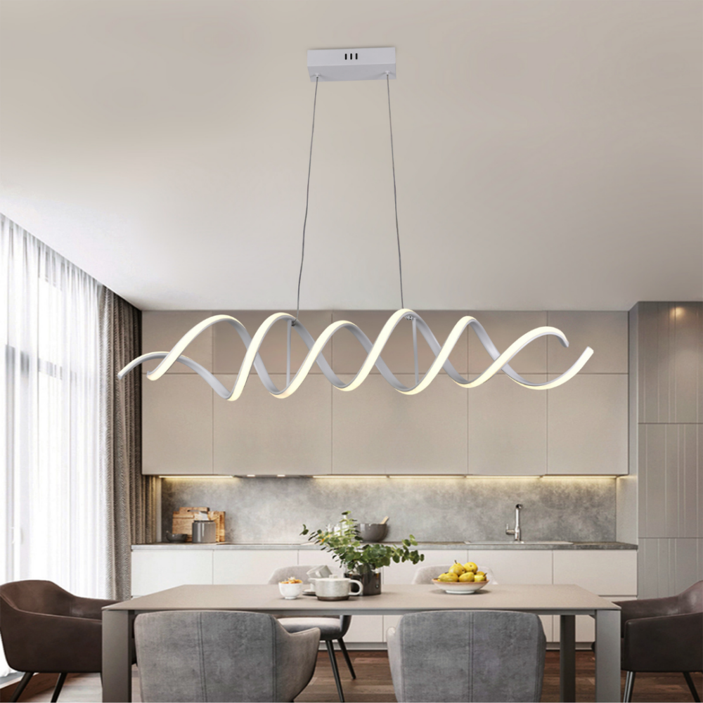 Lampara colgante LED moderno a control remoto con dimer de intensidad y temperatura de color mas 3 cambios de Luz Altura Regulable 124w COSMOS