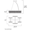 lampara-colgante-E23096-138PC-medidas Lámpara colgante 6 luces led lluvia de cuentas de cristal Midnight Shower E23096-138PC