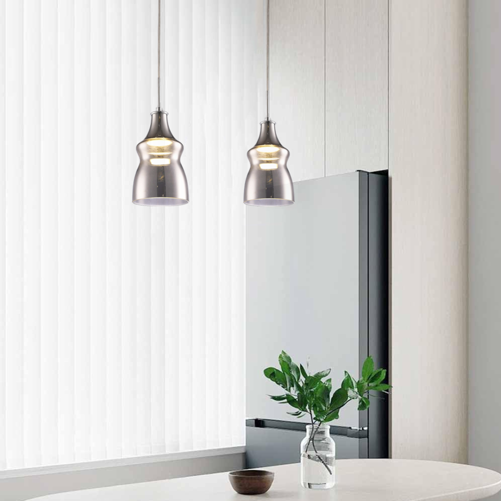 Lámpara colgante 1 luz led integrado con cuerpo de cristal Viena Q41886