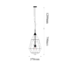 Lámpara colgante 1 luz geométrica de metal en acabado negro y oro Dali Q31577