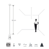 lampara-colgante-minimalista-moderno-color-negro-ILU9081B1ES-MEDIDAS Lámpara led para suspender en techo con cuerpo esférico de aluminio acabado negro ILU9081B1ESF