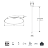 Lámpara led para suspender mini modulo con pantalla conica circular.