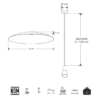 Lámpara led para suspender minicilindro con pantalla conica.