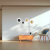 Lámpara led para pared decorativa circular color blanco con negro o dorado con luz blanco cálido de aluminio de 25 y 34cm