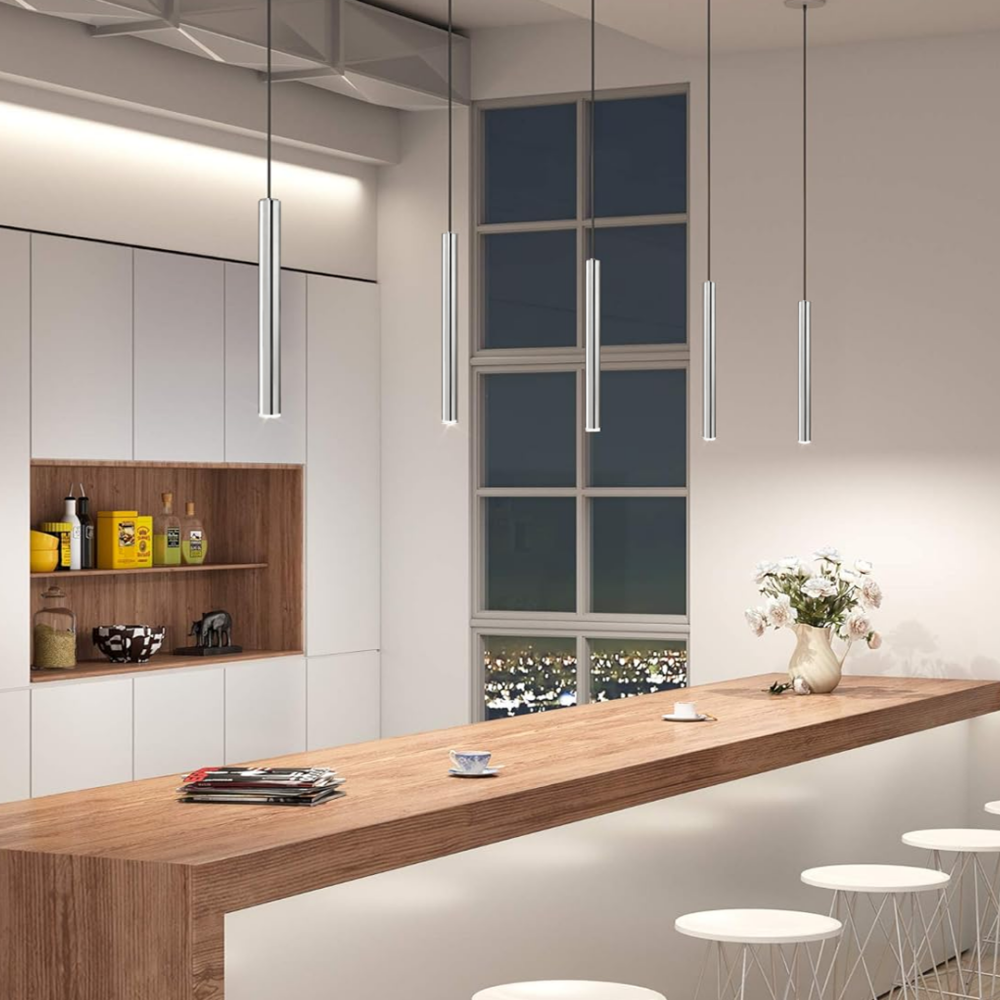 Lámpara colgante 1 luz led diferentes acabados negro, cromo y oro Minha Q30451