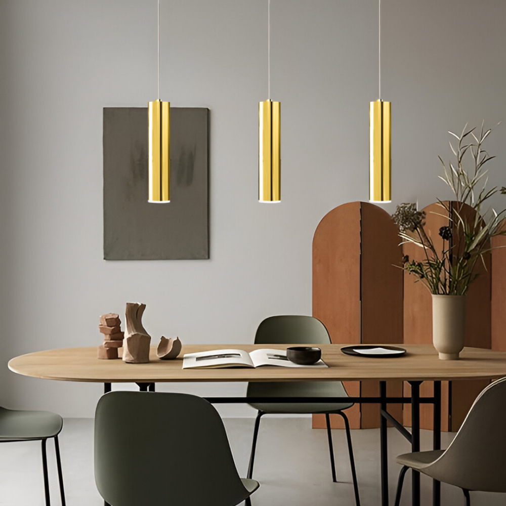 Lámpara colgante 1 luz led diferentes acabados negro, cromo y oro Minha Q30051