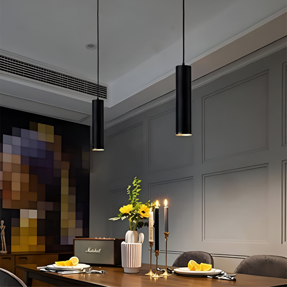 Lámpara colgante 1 luz led diferentes acabados negro, cromo y oro Minha Q30251
