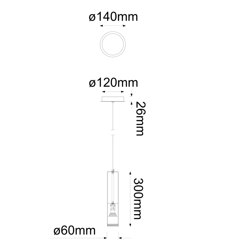 Lámpara colgante 1 luz led diferentes acabados negro, cromo y oro Minha Q30051