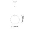 Lámpara colgante 1 luz tipo esfera cuerpo de cristal en cromo y bronce Solar Q20625-CH