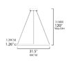 medidas Lampara colgante 1 aro led con Bluetooth y controlable por WIZ de Alumino y Acrilico Groove E22726