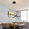Lampara colgante LED moderno a control remoto con dimer de intensidad y temperatura de color mas 3 cambios de Luz Altura Regulable 130w KNOT