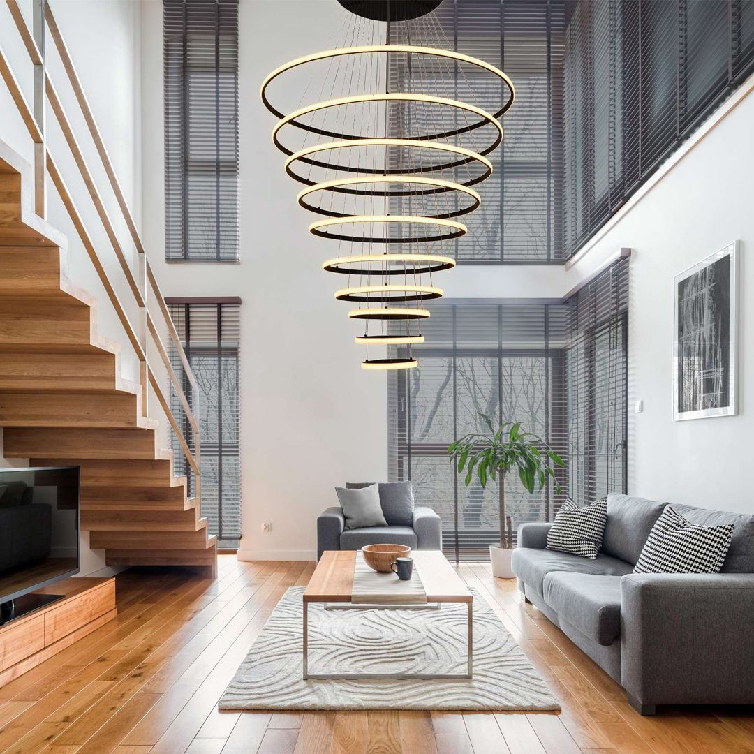 LAMPARA-LED-COLGANTE-COLOR-NEGRO-DE-DOBLE-ALTURA-CON-10-AROS-ALFA-9869-LUXICA-AMBIENTE