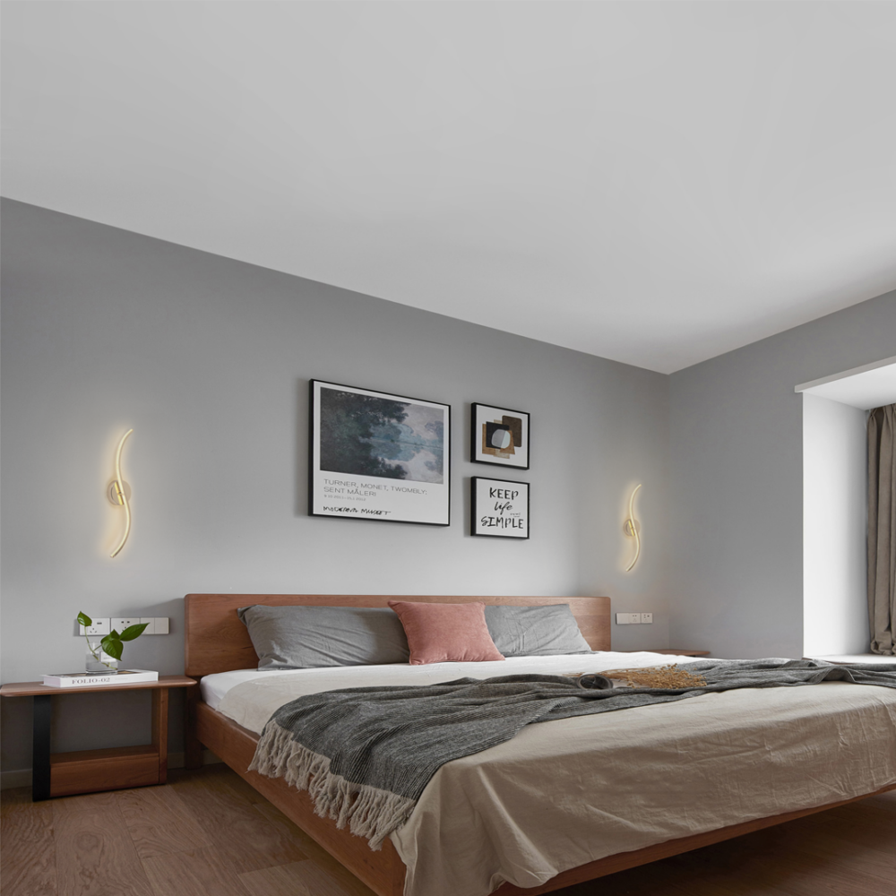 lampara-de-pared-led-inteligente-color-dorado-LUXICA-DESIGNLUX-sign-bd9304 lampara para pared LED con diseño moderno con 3 cambios con luz 12w SIGN