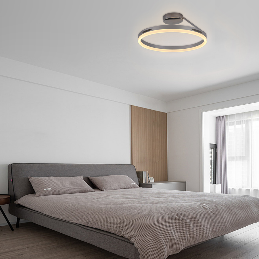 Lampara led para techo moderno a control remoto con dimer de intensidad y temperatura de color con 3 cambios de luz 26W NUVOLE