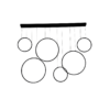 BUBBLES- 9213-LAMPARA-COLGANTE-LED-6-AROS-DE-DOBLE-ALTURA-COLOR-NEGRO-LUXICA BUBBLES-9213-LAMPARA-COLGANTE-LED-6-AROS-DE-DOBLE-ALTURA-COLOR-NEGRO-LUXICA